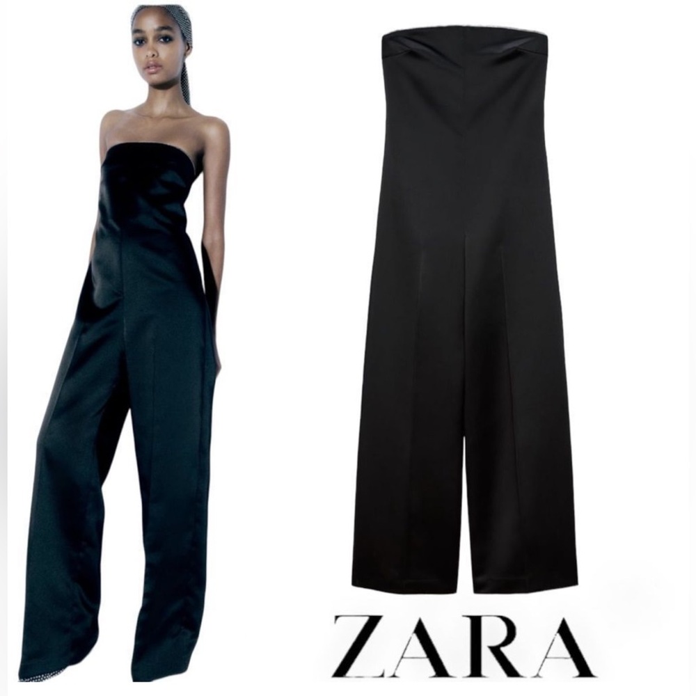 ZARA RHINESTONE SATIN
EFFECT JUMPSUIT